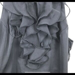 IN Studio Womens Sleeveless Black Dress With Ruffle Front Sz 4P